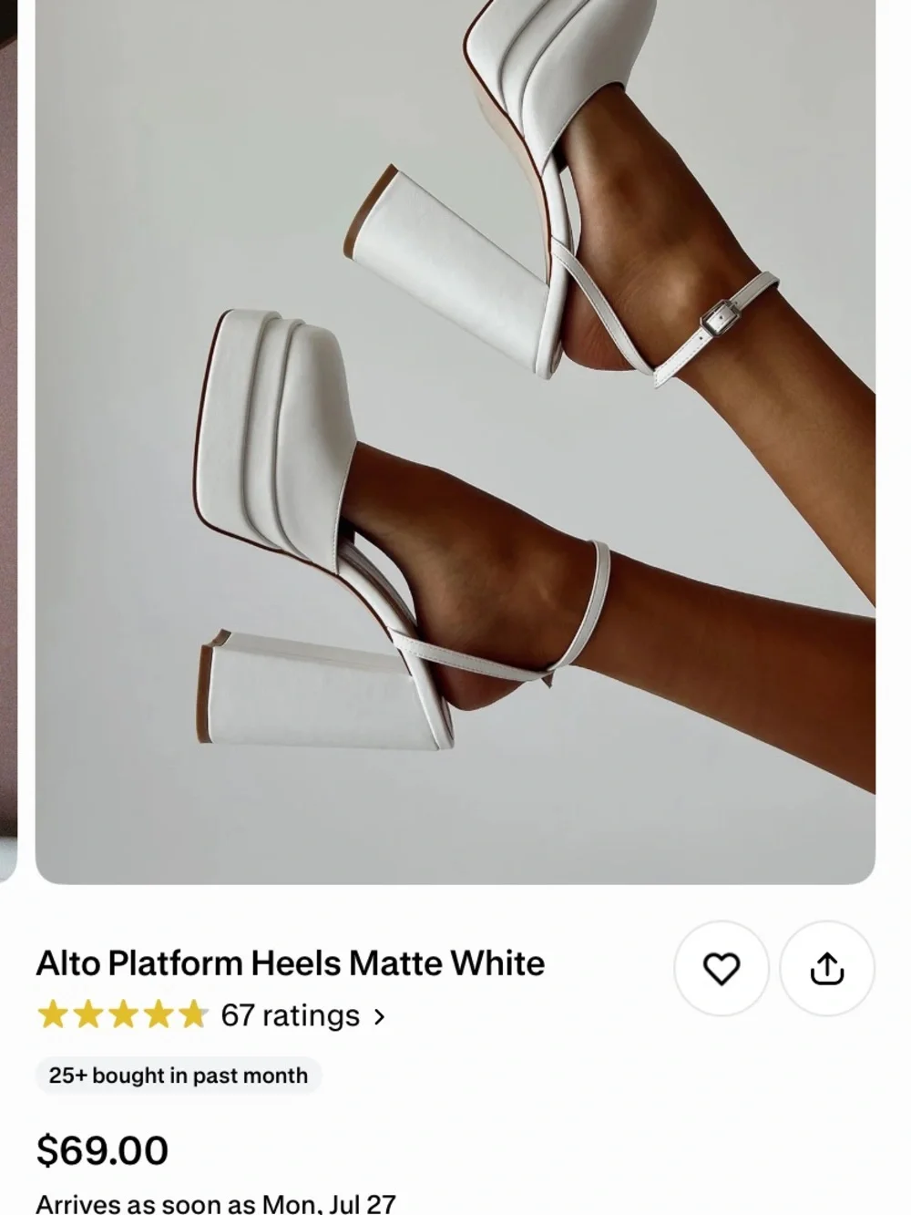 Princess Polly Alto Matte White Platform Block Heels
